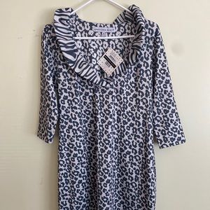 Gretchen Scott Medium Ruffneck Zany Zebra Dress